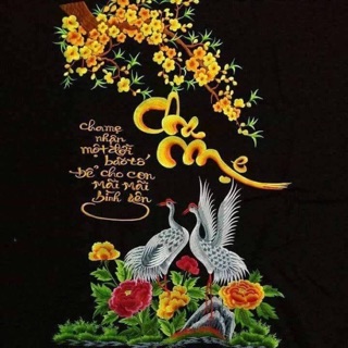 Tranh thêu cha mẹ