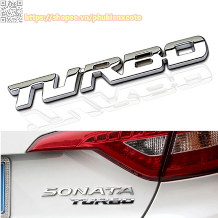 Tem Dán Xe Ô Tô, Tem Dán Xe, Chữ Turbo Dành Cho Xe Hơi