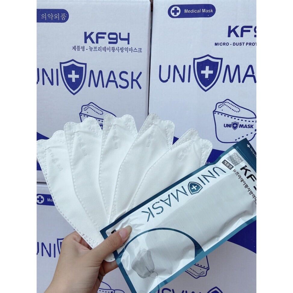 Khẩu trang KF94 Uni Mask, thùng 300 cái , chống bụi mịn kháng khuẩn kiểu dáng hàn quốc