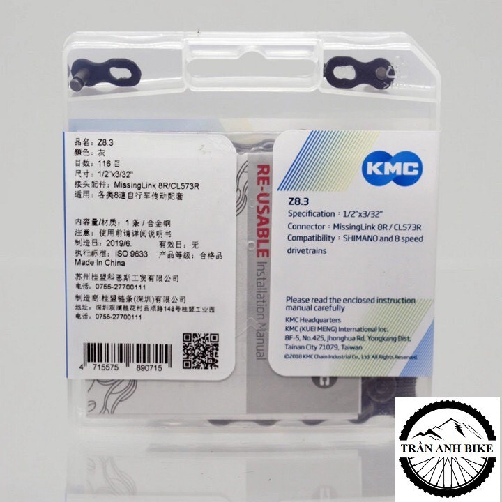 Sên xích xe đạp KMC X8 116L Fullbox