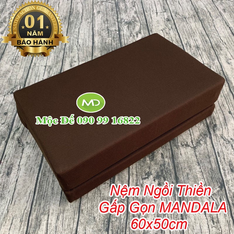 Đệm Ngồi Thiền YOGI 60x50cm Gấp Gọn Phật Giáo Trang Nhã, Sang Trọng - Yoga Giúp Xoa Dịu Stress, Mệt Mỏi