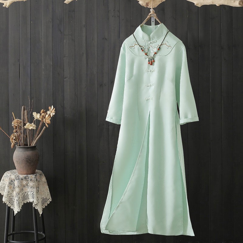 Bộ đồ sườn xám cách tân phong cách Trung Hoa thời trang mùa hè 2022 cho nữ