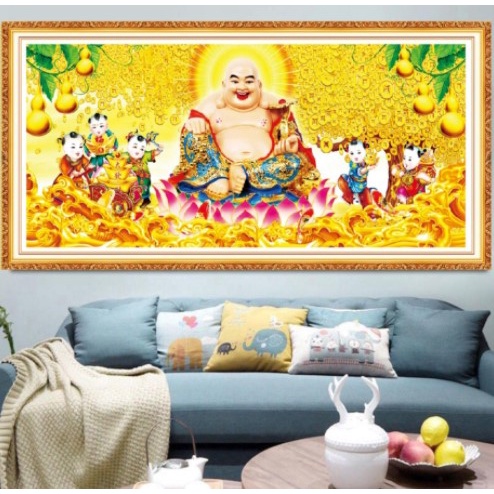TRANH THÊU CHỮ THẬP PHẬT DI LẶC MN0186 (110X55) MN0187 (150X70)