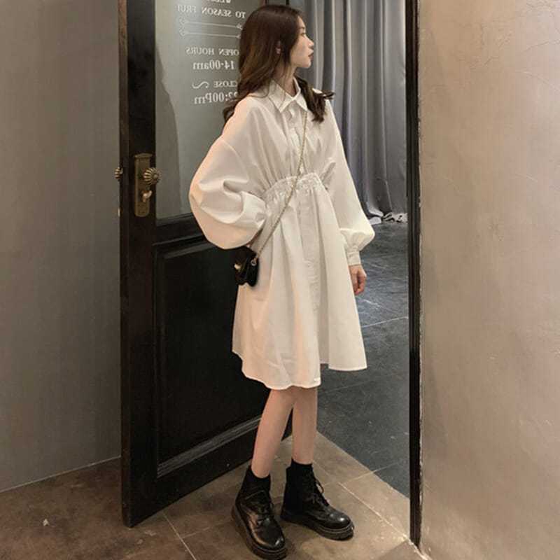✿Váy Sơ Mi✿Đầm Sơ Mi Dáng Dài Ôm Eo Thời Trang Xuân Hè 2022 Phong Cách Mới Cho Nữ