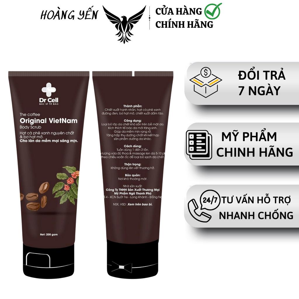 Tẩy Tế Bào Chết Body Cà Phê 200g Coffee Dr Cell Cho Mọi Loại Da Giúp Dưỡng Trắng Da Toàn Thân, Giảm Mụn Mờ Thâm
