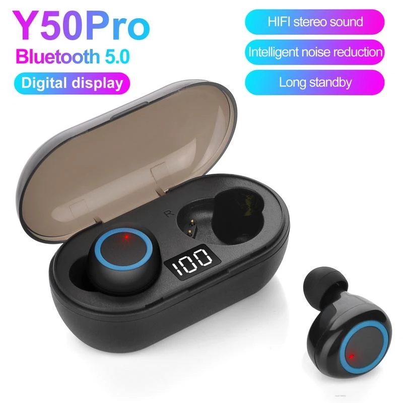 Tai Nghe Bluetooth Không Dây Y50 / Y50 Pro TWS Mini Y30 Kèm Hộp Sạc