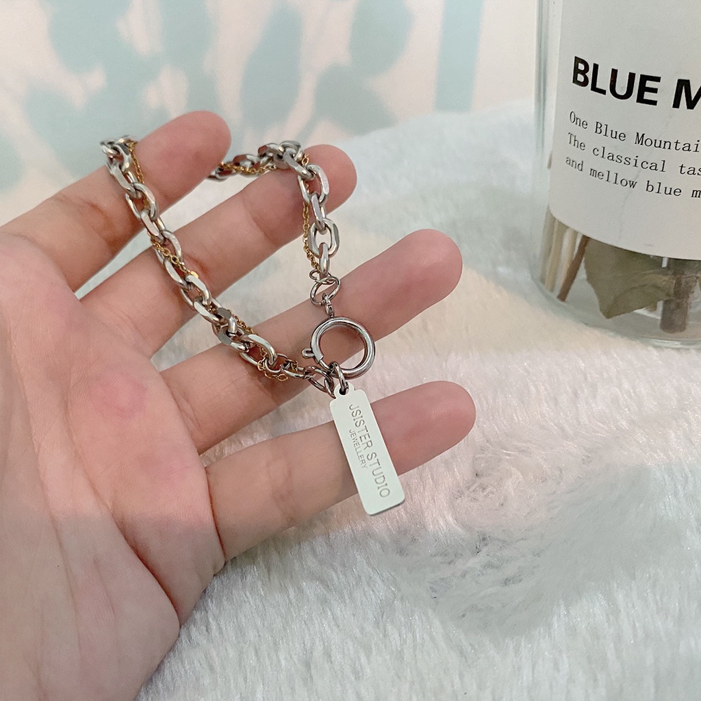 Vòng Tay Bằng Thép Titan Họa Tiết Chữ 23541 Độc Đáo Thời Trang