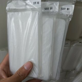 Bộ 3 chiếc ốp lưng silicon sony M4 aqua trong suốt (tặng kính cường lực cao cấp)