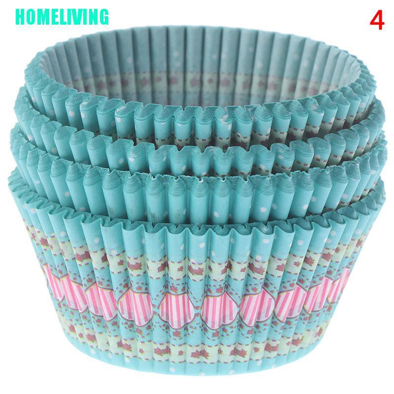Set 100 giấy lót bánh cupcake dùng một lần họa tiết xinh xắn dễ thương