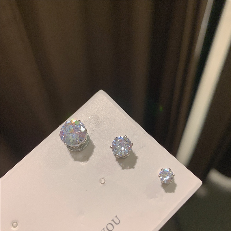 Khuyên Kẹp Tai Đính Đá zircon Từ Tính Phong Cách hip hop Đường Phố Cho Nam Và Nữ