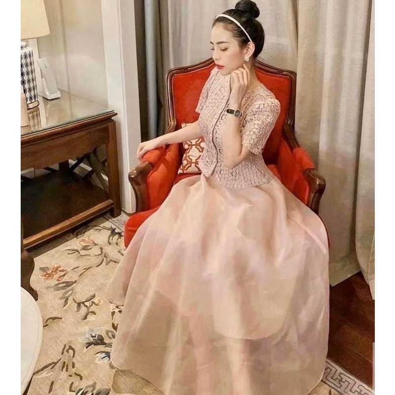 LINH CAVALI - Set hồng ren cv voan