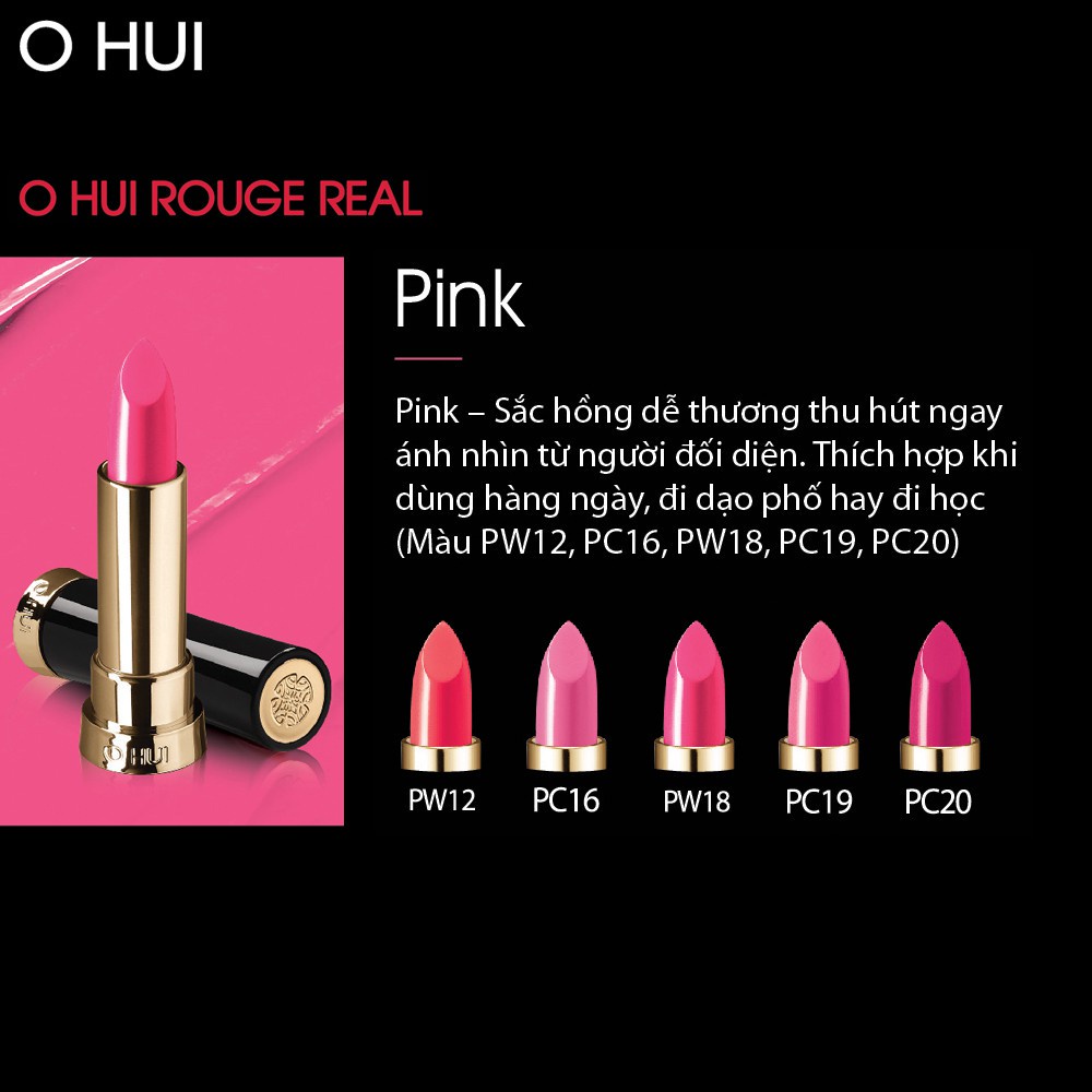 [Mã VISAPREMIUM giảm 150K]Son môi OHUI Rouge Real Lipstick 3.5g