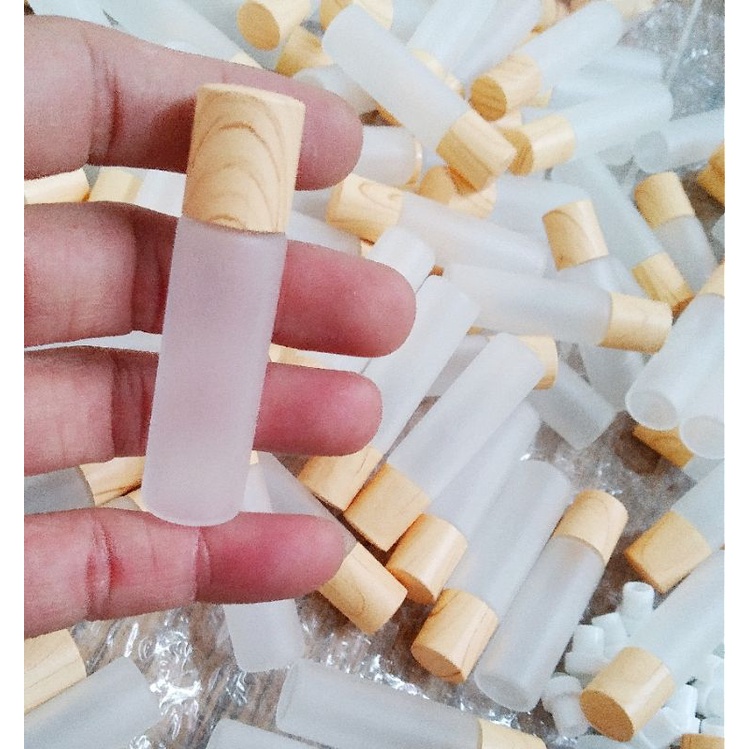 5 Võ chai mini 5ml bi lăn Lọ thủy tinh MỜ dùng chiết tinh dầu đubai đựng nước hoa bình nhỏ gọn bỏ túi ví bóp tiện dụng