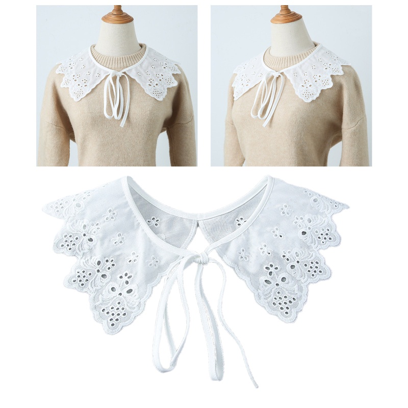 Khăn Choàng Cổ Thắt Nơ Thêu Họa Tiết Hoa Xinh Xắn Cho Nữ