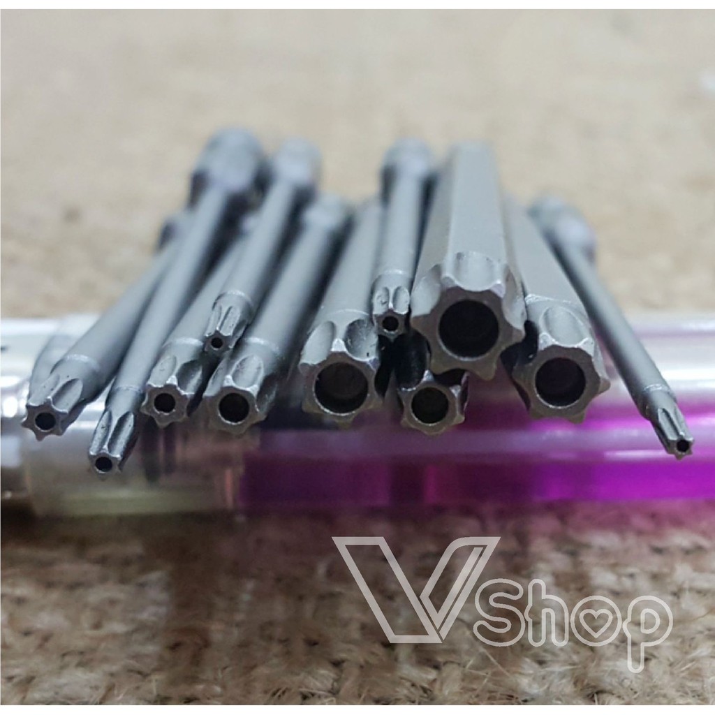 Đầu mở ốc vít, dạng hoa thị. Bộ 11 chi tiết, có lỗ