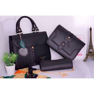Bộ 3 túi ví PRADA kèm bông