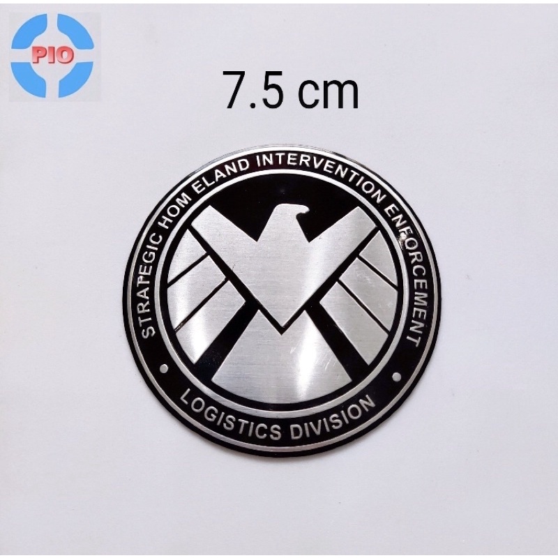 Tem Nhôm Shield Marvel Siêu Ngầu Siêu Chất 7.5cm Trang Trí Xe Máy, Ô Tô, Nón Bảo Hiểm