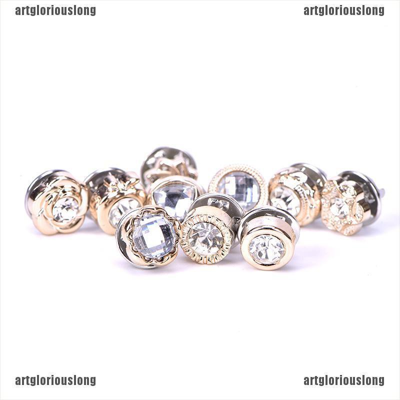 Set 10 Nút Cài Áo Hình Bông Hoa Đính Ngọc Trai Nhân Tạo Thời Trang