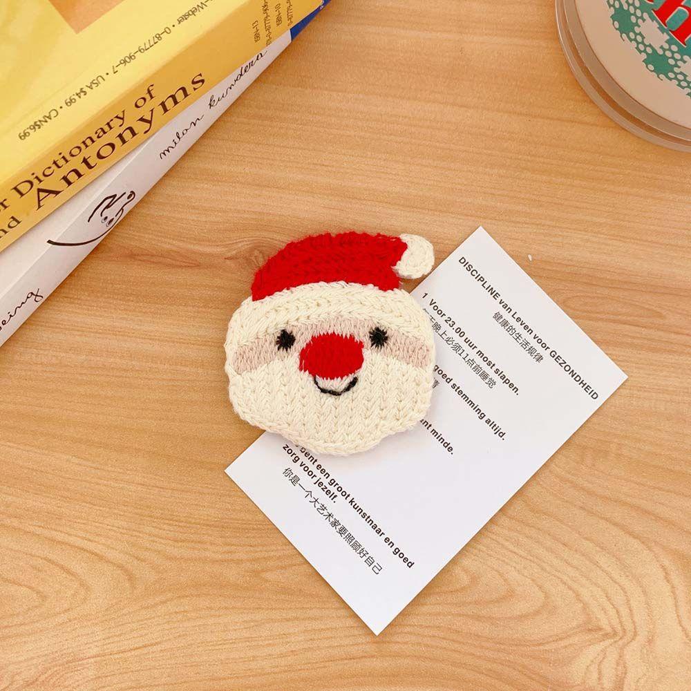 Kẹp Tóc Dệt Kim 15H Màu Cầu Vồng Họa Tiết Giáng Sinh Dễ Thương