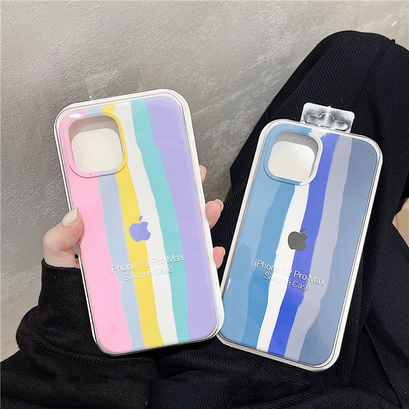 Ốp lưng iphone chống bẩn táo cầu vồng 5/5s/6/6plus/6s/6splus/7/7plus/8/8plus/x/xr/xs/11/12/pro/max/plus/promax - Awifi | BigBuy360 - bigbuy360.vn