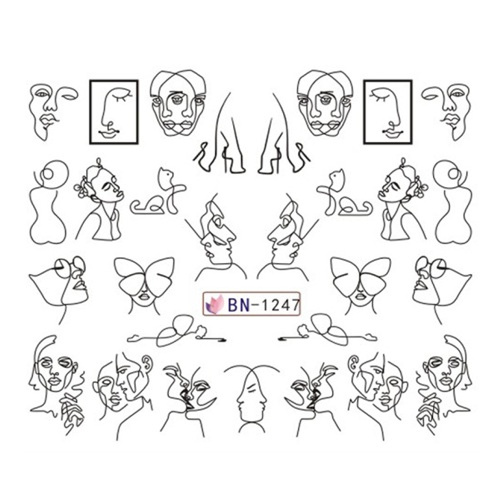 Miếng dán trang trí móng tay nghệ thuật họa tiết cô gái 3D DIY thời trang