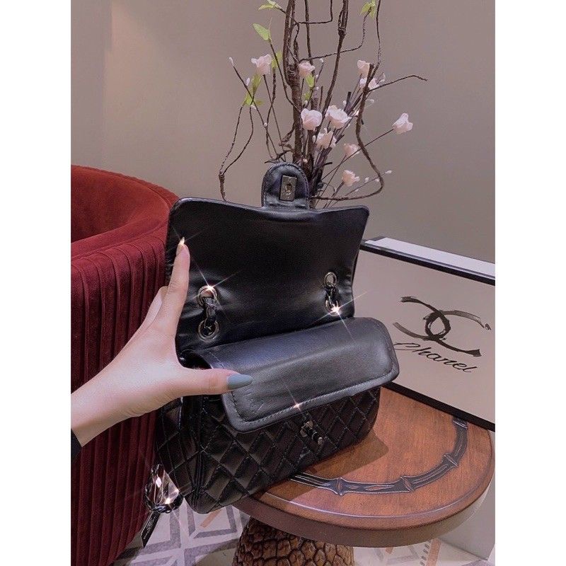 Túi Classic khoá đen ô trần trám da mềm thời trang rẻ đẹp ♥️free ship♥️