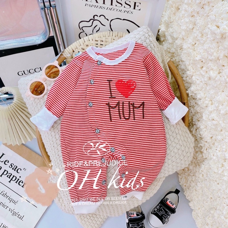 Bộ body liền thân cho bé trai bé gái chất cotton mềm, Bodysuit dài tay thu đông cho bé, quần áo trẻ em