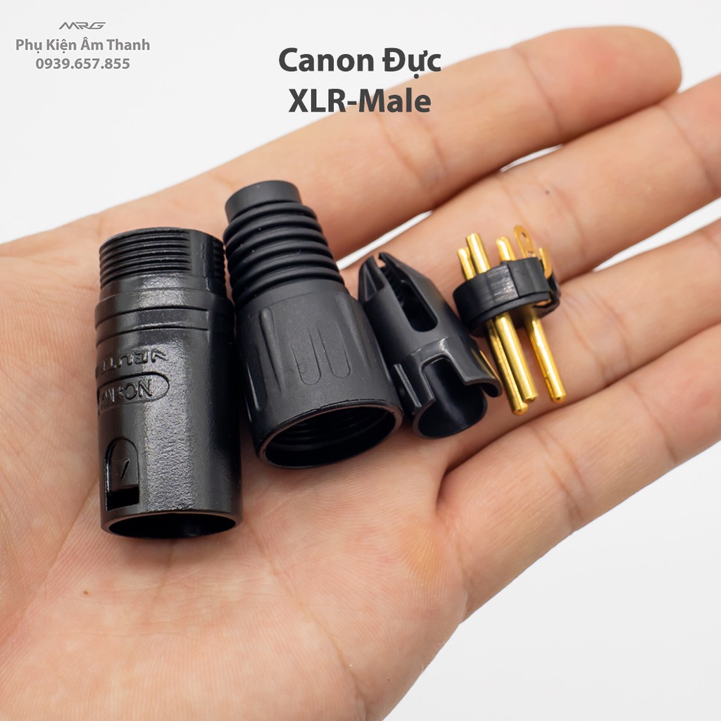 Đầu Jack Canon Cái Hàn Dây, jack đen chân đồng .