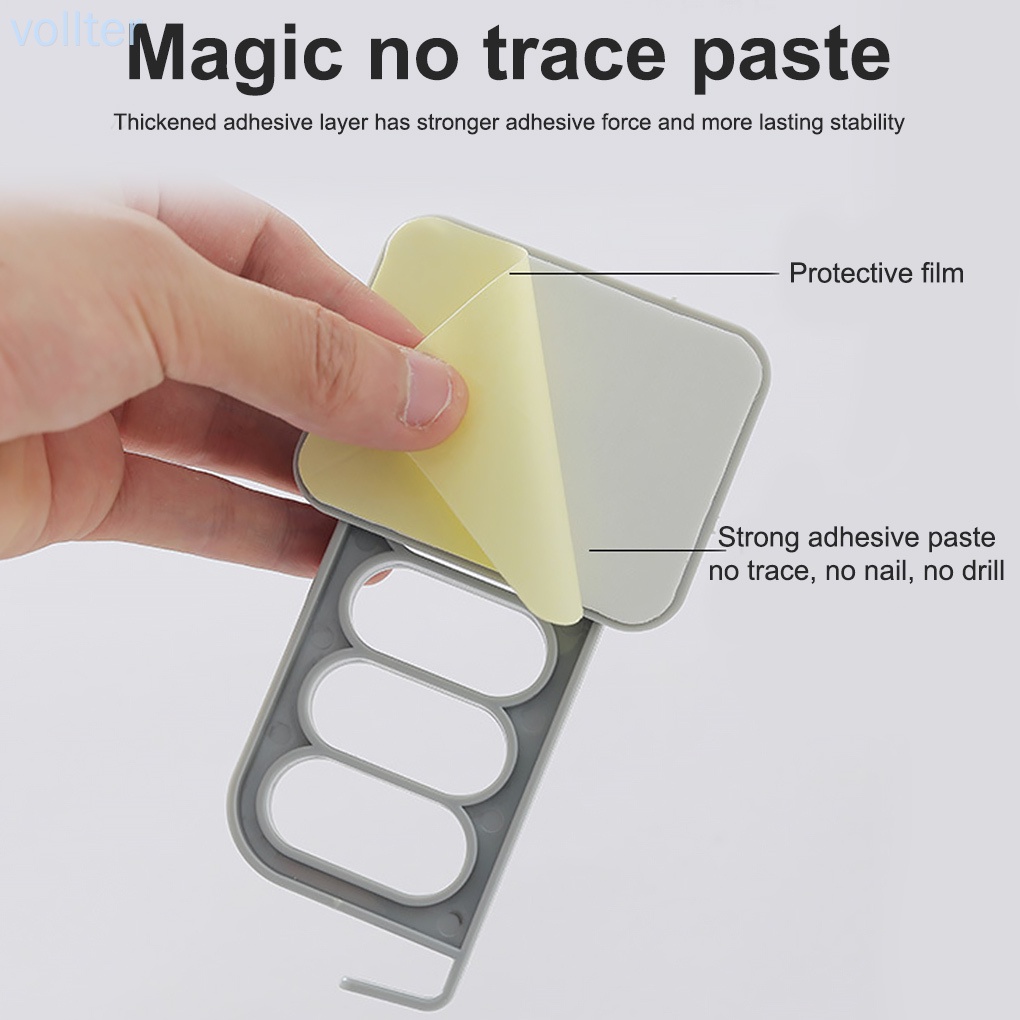 Móc treo quần áo gắn tường có 4 lỗ tiện dụng dành cho phòng tắm