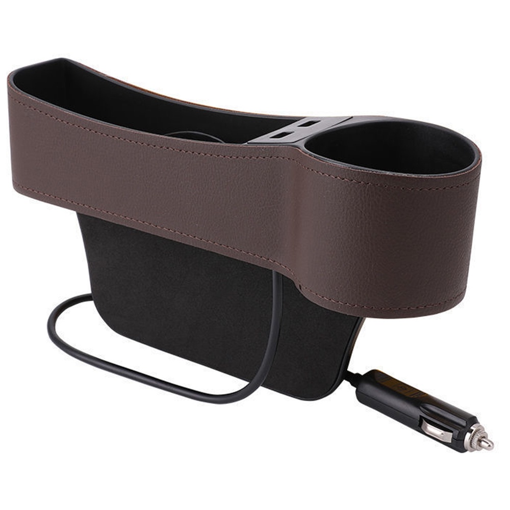 Giá đỡ cốc nước kiêm sạc điện thoại hai cổng USB đa năng thông dụng cho xe hơi