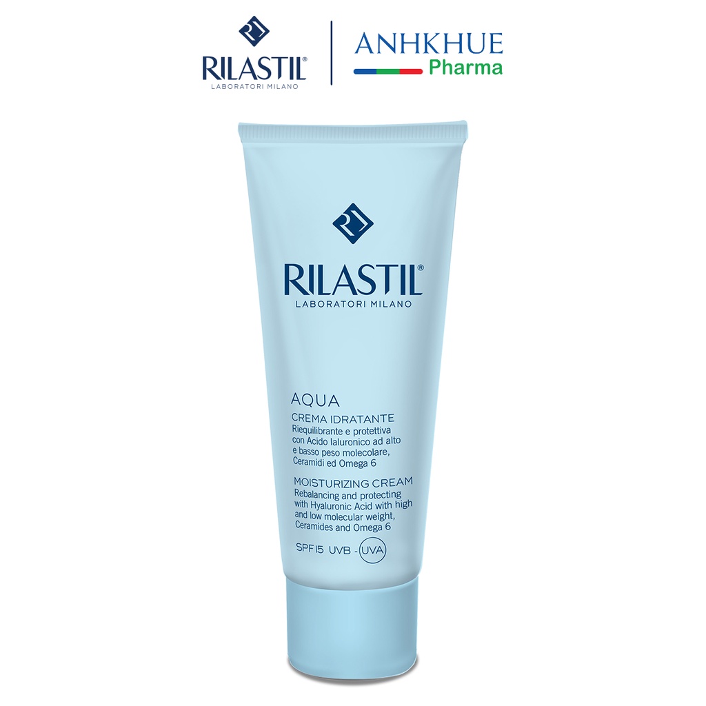 Kem Dưỡng Ẩm Ban Ngày, Bảo Vệ Da Khỏi Tia UVB- UVA Rilastil Aqua Moisturizing Cream SPF 15 UVB-UVA (50ml)