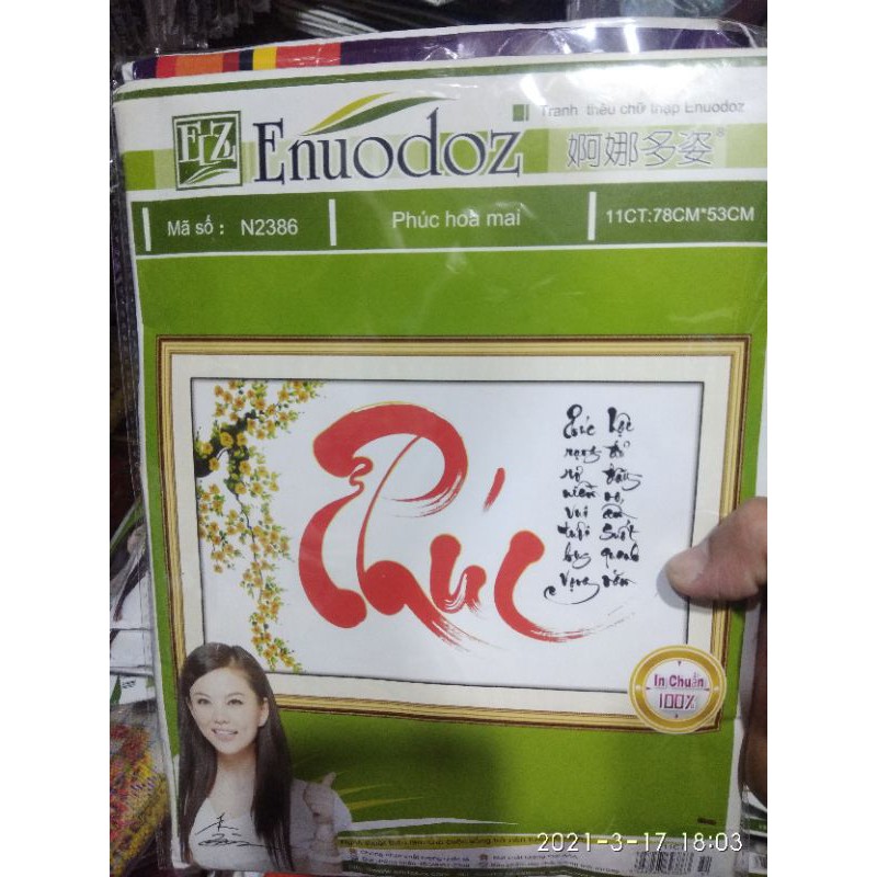 Tranh thêu chữ thập 20k/1kít