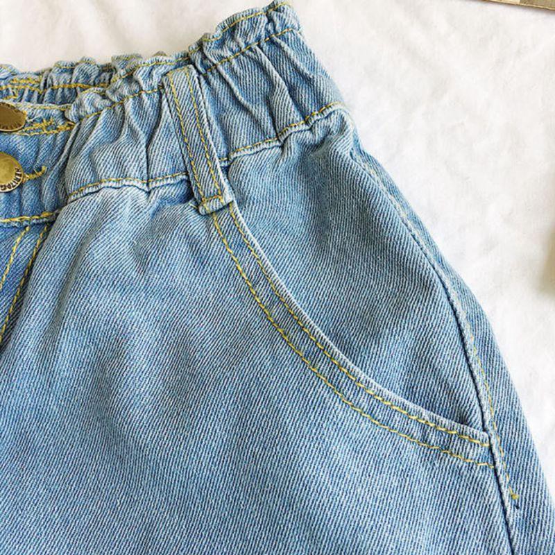 Quần Jeans Ống Rộng Lưng Cao Thời Trang Cho Nữ