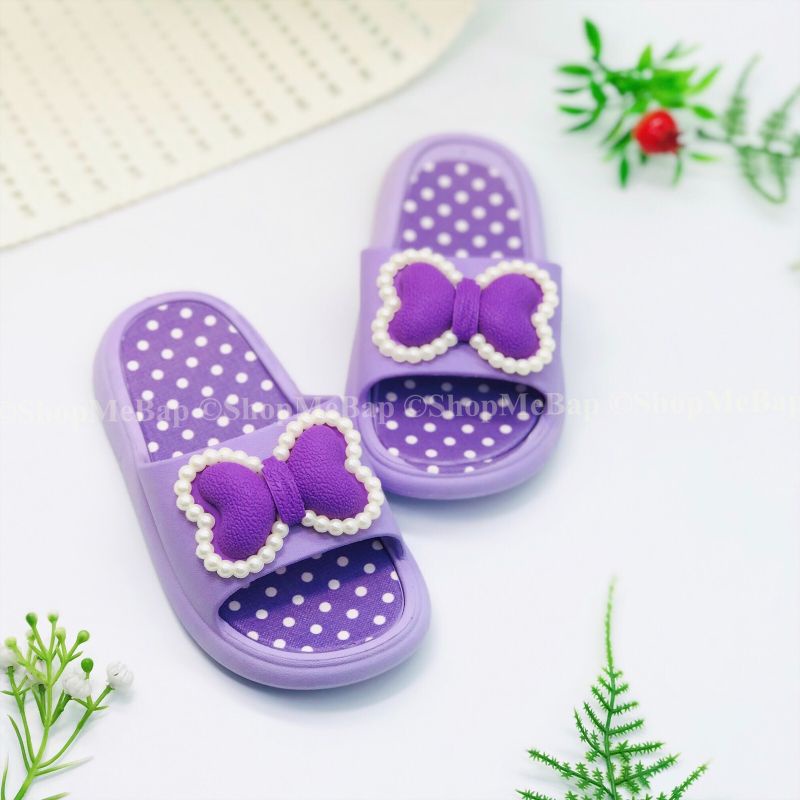 Dép lê đúc nơ đính hạt siêu mềm nhẹ , siêu dễ thương cho bé gái