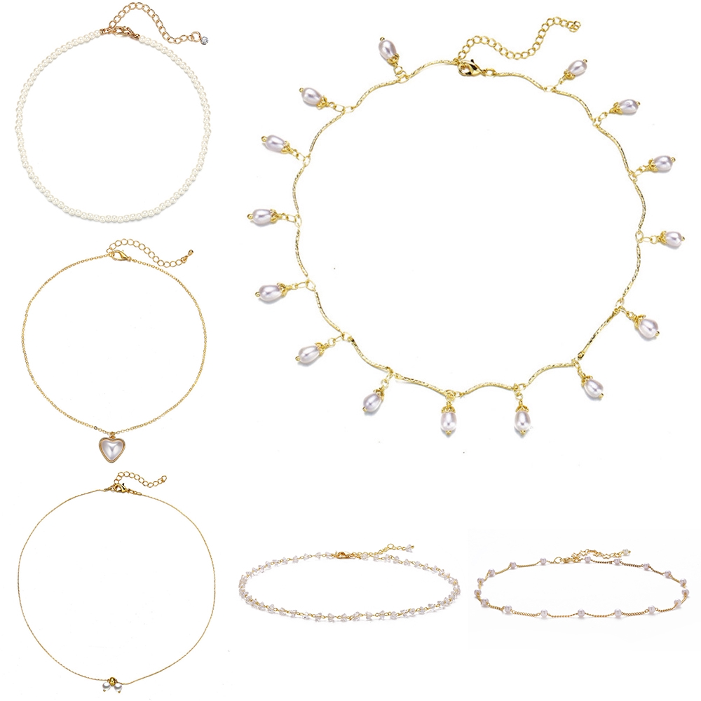 IF ME Dây Chuyền Choker Mặt Ngọc Trai Nhân Tạo Thời Trang Cho Nữ