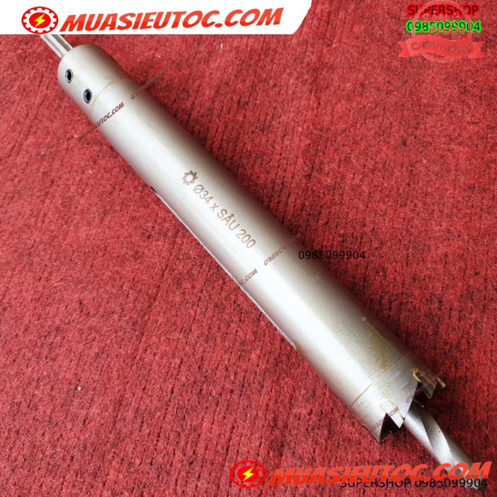 Mũi khoan rút lõi khoét tường gạch sâu Phi 34 x 200 mm không khoan bê tông, không khoan chế búa