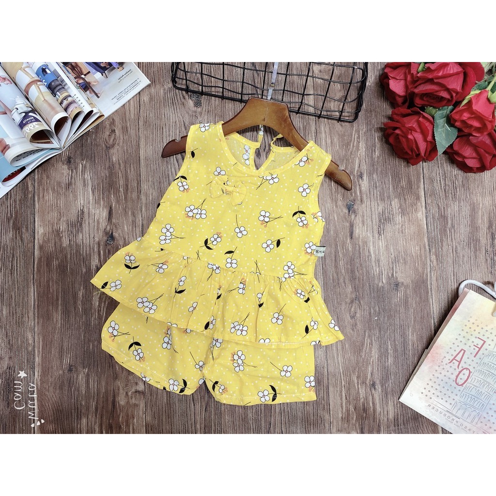Bộ Lanh nhí cho bé gái siêu cute 4-13kg, bộ lanh lụa 3 lỗ cho bé gái