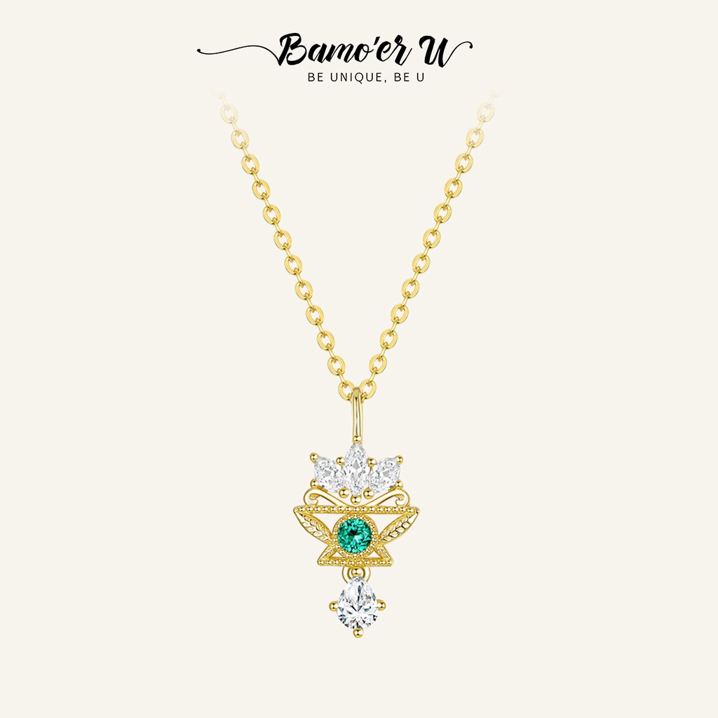 BAMOER Vòng cổ bạc 925 HìNh Vương MiệN ThờI Trang Cho Nữ