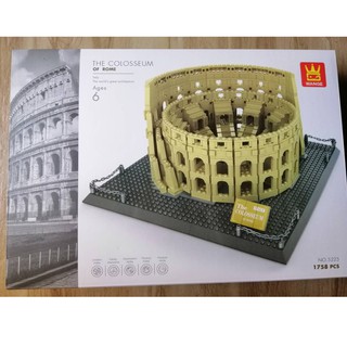 Mẫu lắp ráp Kì quan đấu trường La mã  Famous Architecture City Italy Rome Colosseum Wange 5225