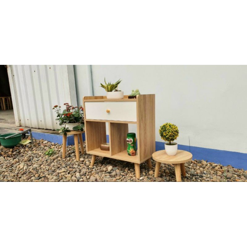 2 Trong 1 kệ trang trí kèm táp đầu giường[chất liệu MDF phủ melamin]