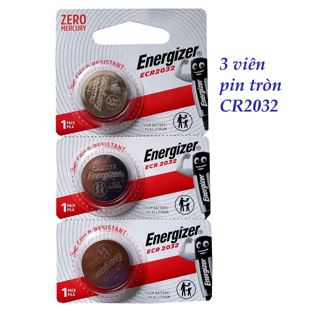 3 viên Pin tròn Energizer CR2032 - 3 volt