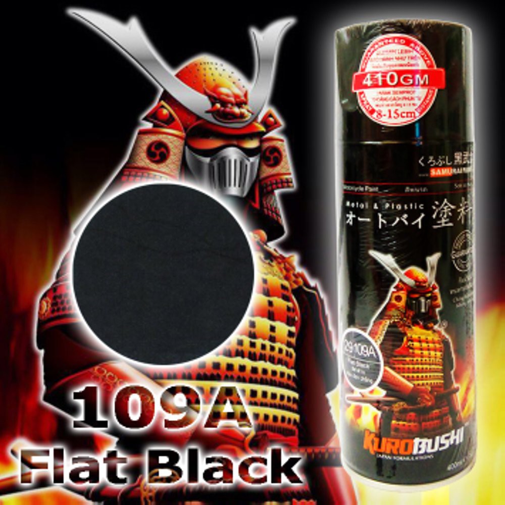 [Tặng nhám P800] Sơn xịt Samurai 109A đen nhám, đen phẳng, đen mờ ( Flat Black) 400ml