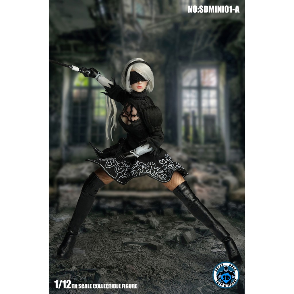 Mô hình nhân vật 2B 1/12 Super Duck SDMINI001 trong game NieR: Automata Yorha