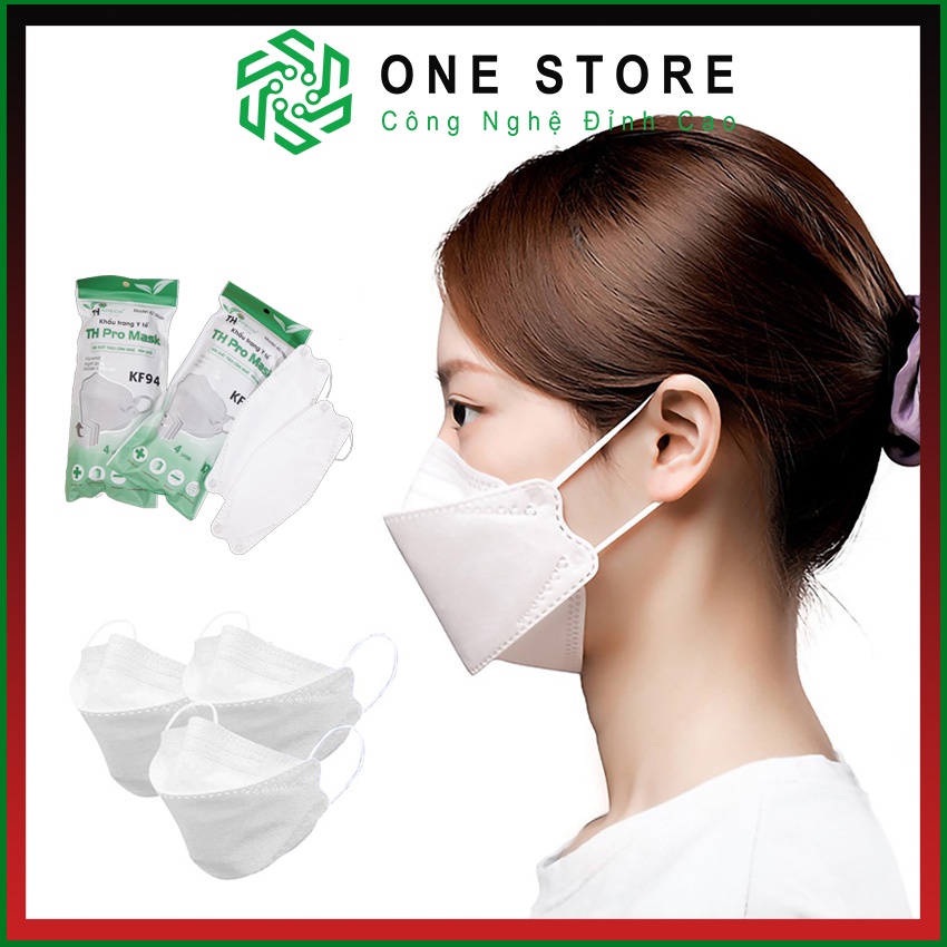 Khẩu Trang Y Tế KF94 loại 4 lớp Kháng Khuẩn, Thoáng khí, Lọc Sạch Bụi Mịn PM 0.25 SX Theo Công Nghệ Hàn Quốc ONESTORE