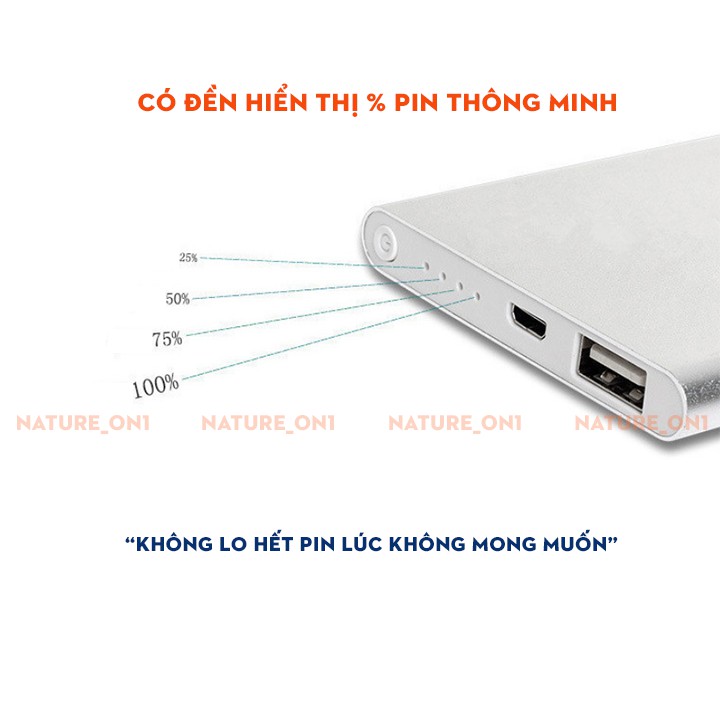 Sạc Dự Phòng ⚡️ 𝐅𝐑𝐄𝐄 𝐒𝐇𝐈𝐏 ⚡️ Pin Sạc Dự Phòng Vỏ Nhôm Nguyên Khối 9800mAh - Sạc Pin Nhanh - Sử Dụng An Toàn