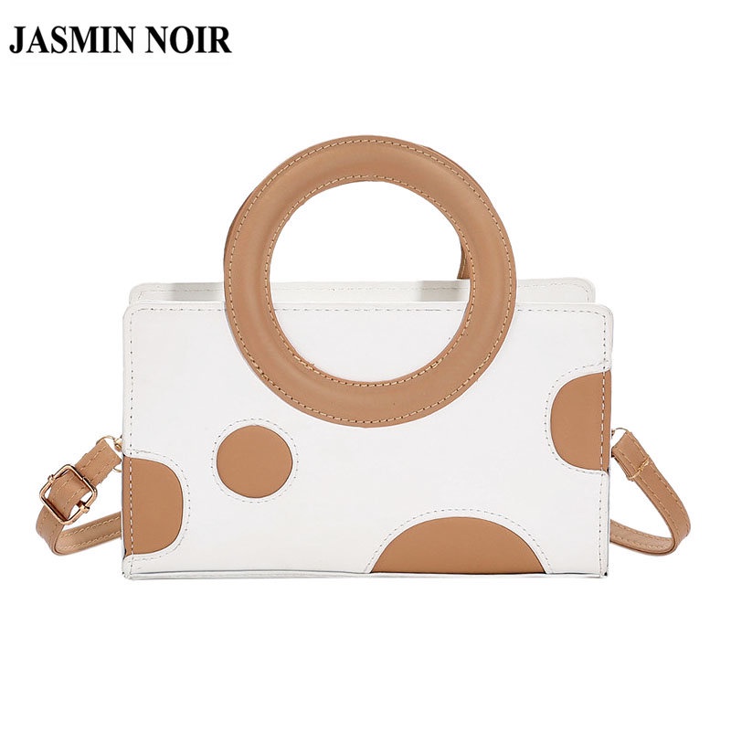 Túi Xách JASMIN NOIR Da PU Dạng Hộp Màu Tương Phản Cho Nữ