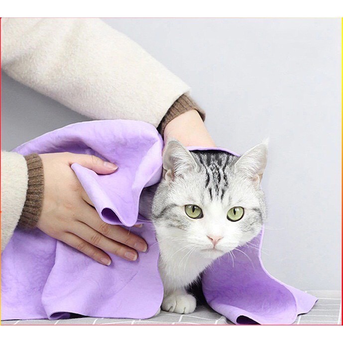 Khăn Tắm Khô Nhanh Cho Chó Khăn Tắm Siêu Thấm Nước Cho Chó Mèo giahuypetshop