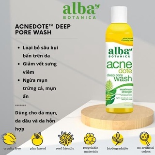 Sữa rửa mặt làm sạch sâu cho da mụn ALBA BOTANICA ACNEDOTETM DEEP PORE WASH