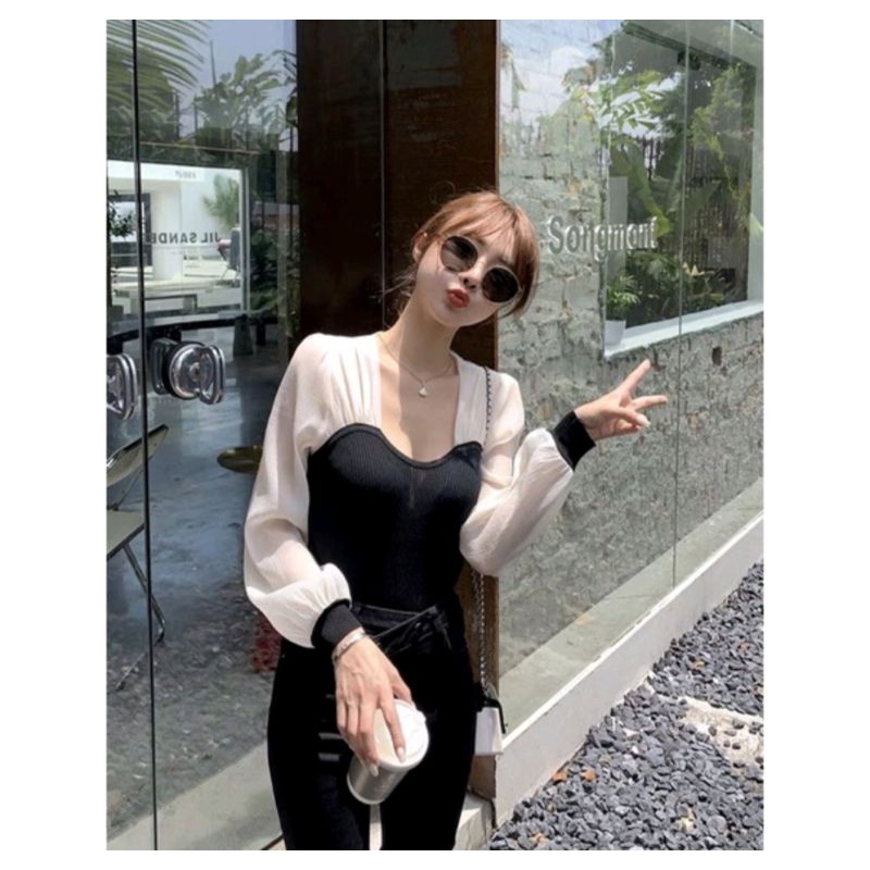 ÁO GÂN PHỐI VOAN TAY BỒNG