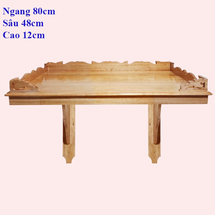 Bàn thờ treo tường gỗ xoan ngang 80cm trơn